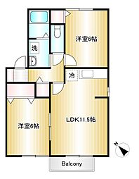アステイオス 2LDKの間取図画像