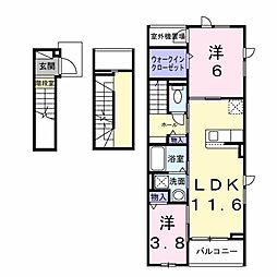 クレストールIV B 2LDKの間取図画像