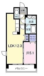 アンジュー6 1LDKの間取図画像