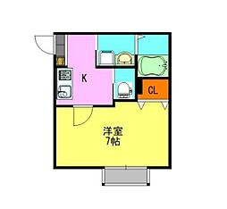 クレストアベニュー佐倉 1Kの間取図画像