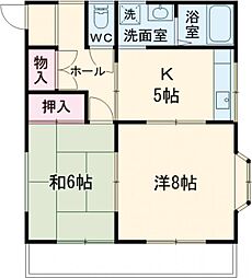 日勝ハイツ 2Kの間取図画像