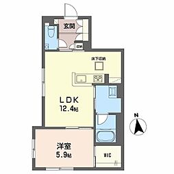 鹿児島市武1丁目マンション 1LDKの間取図画像