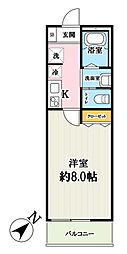 エスポワール・K岩槻 1Kの間取図画像