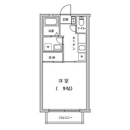 フジパークス 1Kの間取図画像
