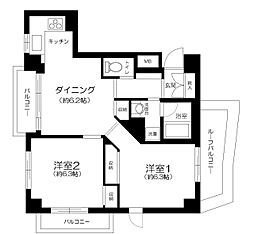 ステージファースト幡ケ谷 2DKの間取図画像