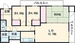 パークプラザ新光 3LDKの間取図画像