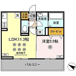 恵彩館 1LDKの間取図画像