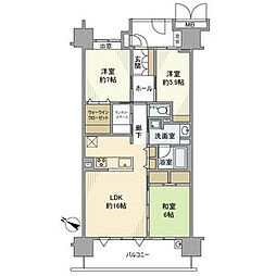 シーブレスパークコート 3LDKの間取図画像