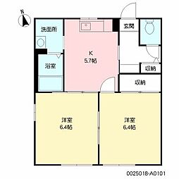 フレグランス新名爪 2Kの間取図画像