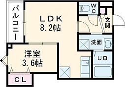 ジーメゾン戸畑 1LDKの間取図画像