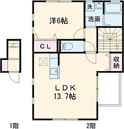 アヴィタシオンK 1LDKの間取図画像