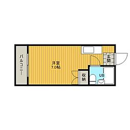 マンション愛晃 ワンルームの間取図画像