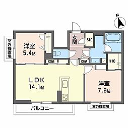 シャーメゾンステラート 2LDKの間取図画像