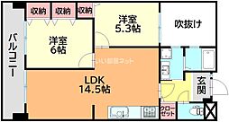 第17共立ビル 2LDKの間取図画像