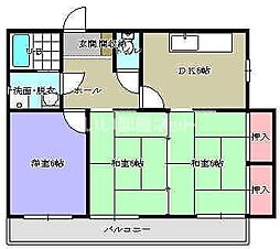 ハイツ・タナカ 3DKの間取図画像