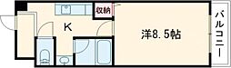 ハイツリリアン 1Kの間取図画像
