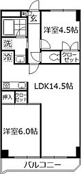 ロイヤルメドウ 2LDKの間取図画像