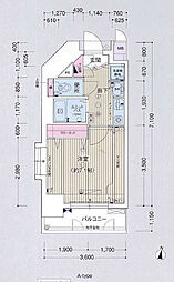 プレサンス名古屋城前 1Kの間取図画像