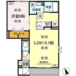 グランフォレスタ 1LDKの間取図画像