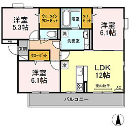 ホワイトパレス藤ノ元 3LDKの間取図画像