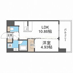 プレジオ天神橋ASIAN 1LDKの間取図画像