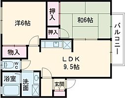 ハイカムールS 2LDKの間取図画像