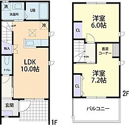 サニーコート 2LDKの間取図画像