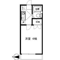 かしわ台ドミール21 1Kの間取図画像
