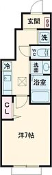ツインリーフ 1Kの間取図画像