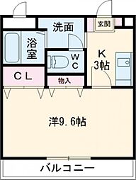 リベール本城 1Kの間取図画像