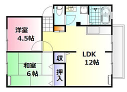 エステート翠 2LDKの間取図画像