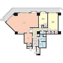 シティタワー仙台 2LDKの間取図画像
