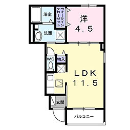 ピアッツァ川崎 I 1LDKの間取図画像
