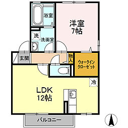 リビングタウン南仙北E 1LDKの間取図画像
