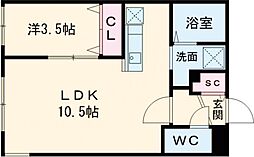 SUMIKA末広 1LDKの間取図画像