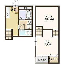 THECITY姫路獨協大学前 1Kの間取図画像