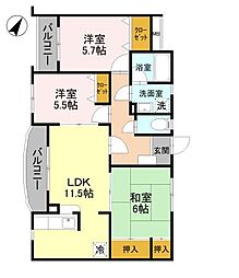 新世ふじみ野マンション 3LDKの間取図画像