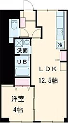 YKハイツ別所町 1LDKの間取図画像