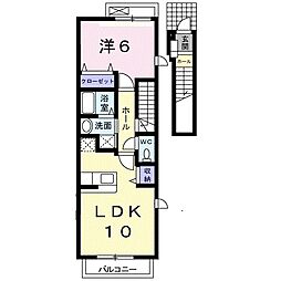 バイスハイトヴェル2 1LDKの間取図画像