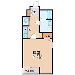アスコット新寺 1Kの間取図画像