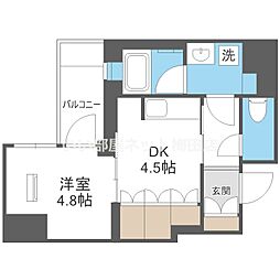 K-COURT谷町四丁目 1DKの間取図画像