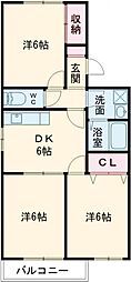 SKメゾン 3DKの間取図画像