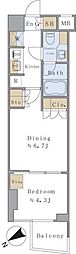 BrilliaistSENDAGAYA 1DKの間取図画像