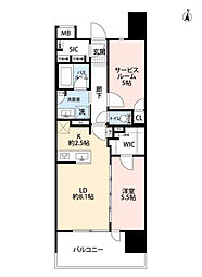 ザ・ライオンズ横川 2LDKの間取図画像