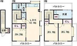 ハイツアドバンス 3LDKの間取図画像