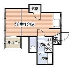 ロイヤルシティ中州プレミアム ワンルームの間取図画像