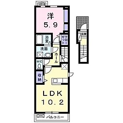 エスカーザ 1LDKの間取図画像