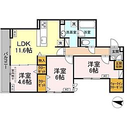 D-crinum桜堤 3LDKの間取図画像