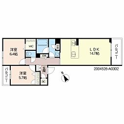 ShaMaison日之出 2LDKの間取図画像