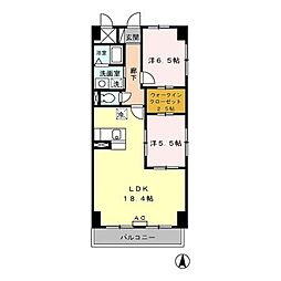 DwellSaeki 2LDKの間取図画像
